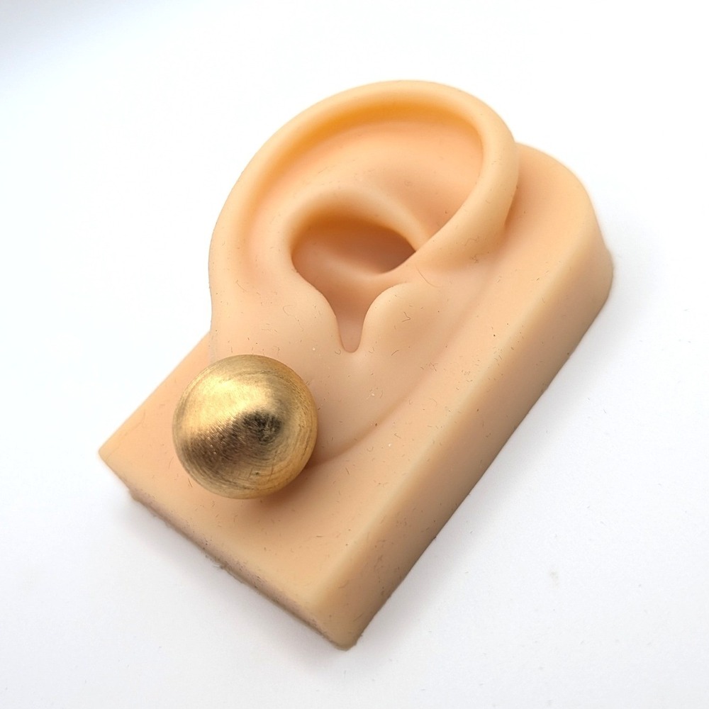Giovanni Vintage Gold Tone Brushed Dome Clip On Earrings